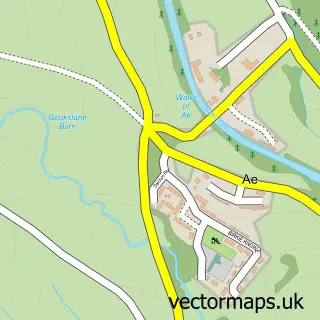 Street map sample of Ae, Dumfries