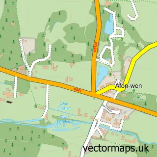 Street map sample of Afon-wen, Clwyd
