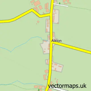 Street map sample of Aikton, Cumbria