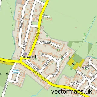 Street map sample of Ailsworth, Cambridgeshire