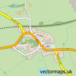 Street map sample of Ainderby Steeple, North Yorkshire