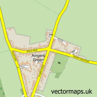 Street map sample of Aingers Green, Essex
