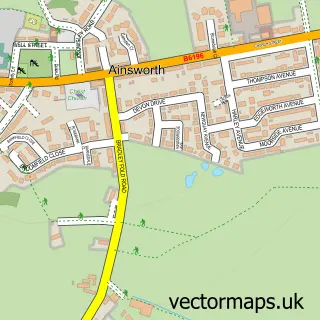 Street map sample of Ainsworth, Greater Manchester
