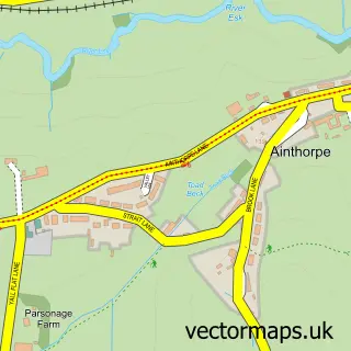 Street map sample of Ainthorpe, North Yorkshire