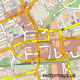 Street map sample of Airdrie, Lanarkshire