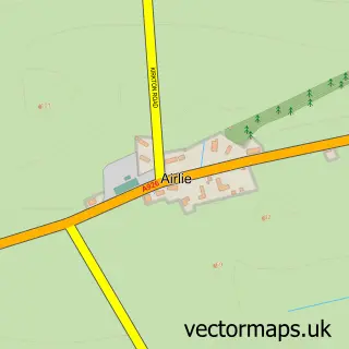 Street map sample of Airlie, Angus