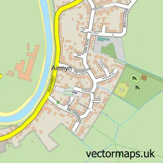 Street map sample of Airmyn, East Riding of Yorkshire