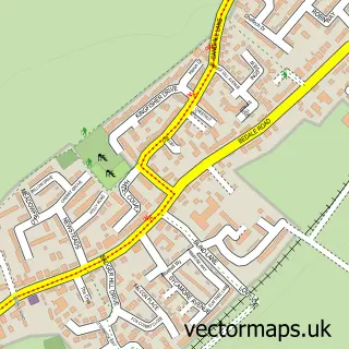 Street map sample of Aiskew, North Yorkshire