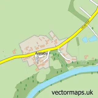 Street map sample of Aislaby, Durham
