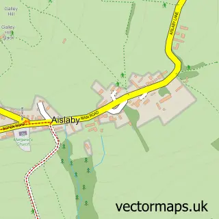 Street map sample of Aislaby, North Yorkshire