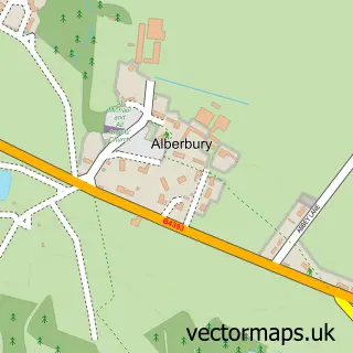 Street map sample of Alberbury, Shropshire
