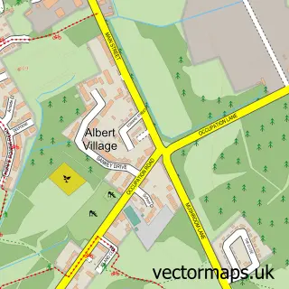 Street map sample of Albert Village, Leicestershire