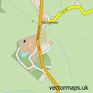 Street map sample of Albrighton, Shropshire
