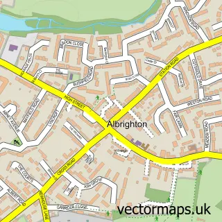 Street map sample of Albrighton, Shropshire
