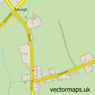 Street map sample of Alburgh, Norfolk