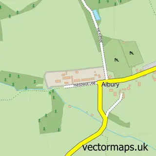 Street map sample of Albury, Hertfordshire