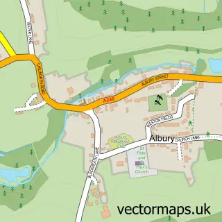 Street map sample of Albury, Surrey