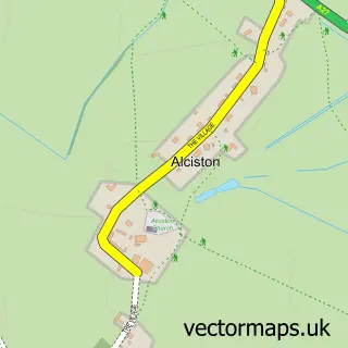 Street map sample of Alciston, East Sussex