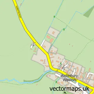 Street map sample of Alconbury Weston, Cambridgeshire