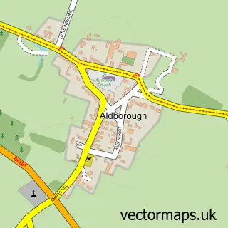 Street map sample of Aldborough, North Yorkshire