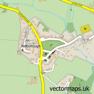 Street map sample of Aldborough, Norfolk