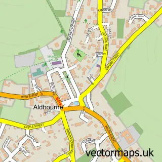 Street map sample of Aldbourne, Wiltshire