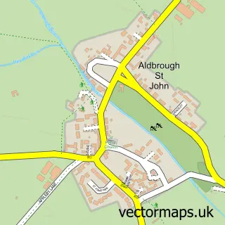 Street map sample of Aldbrough St John, North Yorkshire