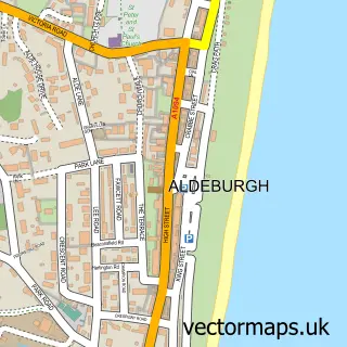 Street map sample of Aldeburgh, Suffolk