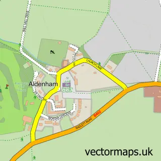 Street map sample of Aldenham, Hertfordshire