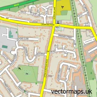 Street map sample of Aldercar, Derbyshire