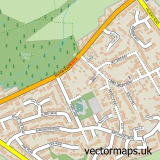 Street map sample of Alderholt, Dorset