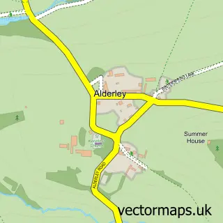 Street map sample of Alderley, Gloucestershire