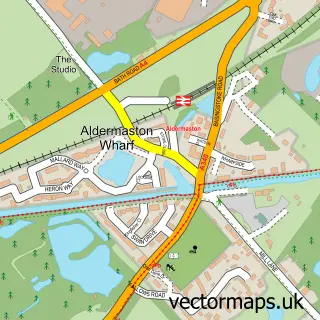 Street map sample of Aldermaston Wharf, Berkshire