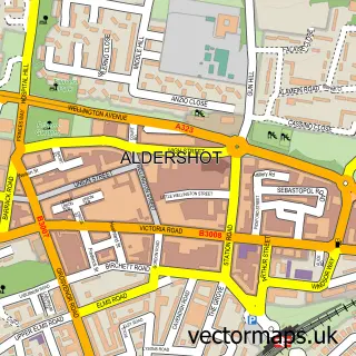 Street map sample of Aldershot, Hampshire