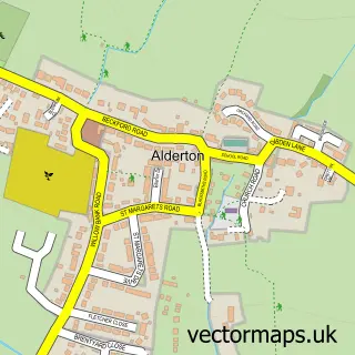 Street map sample of Alderton, Gloucestershire