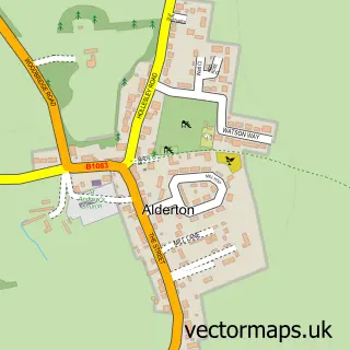 Street map sample of Alderton, Suffolk