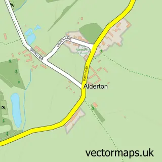 Street map sample of Alderton, Northamptonshire