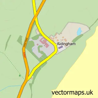 Street map sample of Aldingham, Cumbria