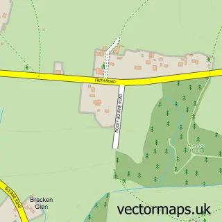 Street map sample of Aldington Frith, Kent