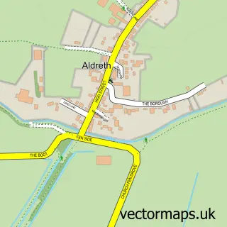 Street map sample of Aldreth, Cambridgeshire