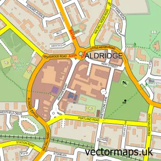 Street map sample of Aldridge, West Midlands