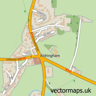 Street map sample of Aldringham, Suffolk