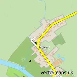 Street map sample of Aldwark, North Yorkshire