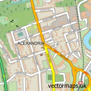 Street map sample of Alexandria, Dunbartonshire