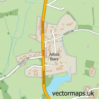 Street map sample of Alfold Bars, West Sussex
