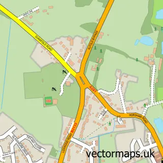 Street map sample of Alfold Crossways, Surrey