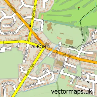 Street map sample of Alford, Aberdeenshire