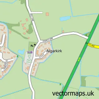 Street map sample of Algarkirk, Lincolnshire