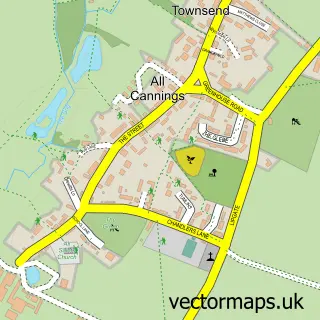 Street map sample of All Cannings, Wiltshire
