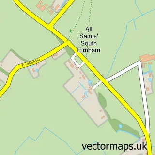 Street map sample of All Saints, South Elmham, Suffolk